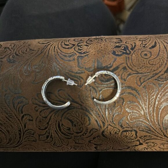 Silver Hoop Earrings - Picture 1 of 5